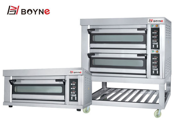 Commercial Stainless Steel Microcomputer Two Deck Four Trays 20-400°C Electrci Oven
