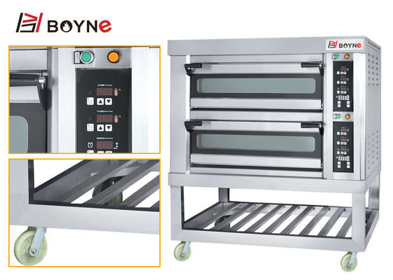 Commercial Stainless Steel Microcomputer Two Deck Four Trays 20-400°C Electrci Oven